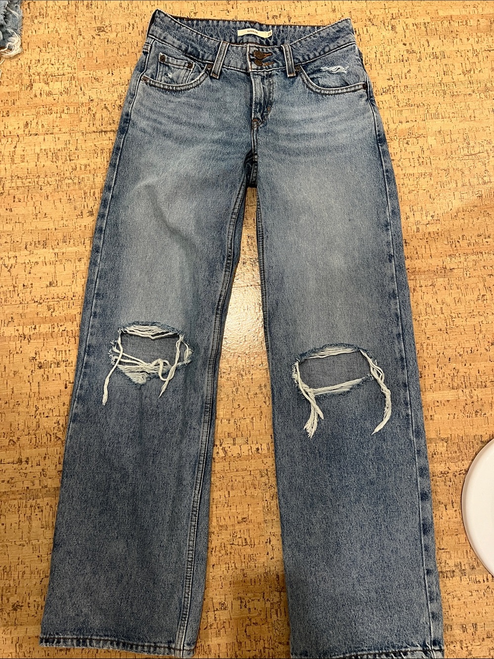 Levi’s Superlow double button jeans distressed